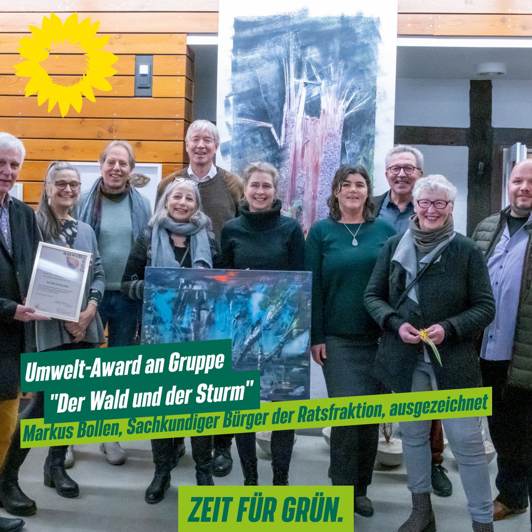 Umwelt-Award an Gruppe “Der Wald und der Sturm” – Sachkundiger Bürger Markus Bollen ausgezeichnet